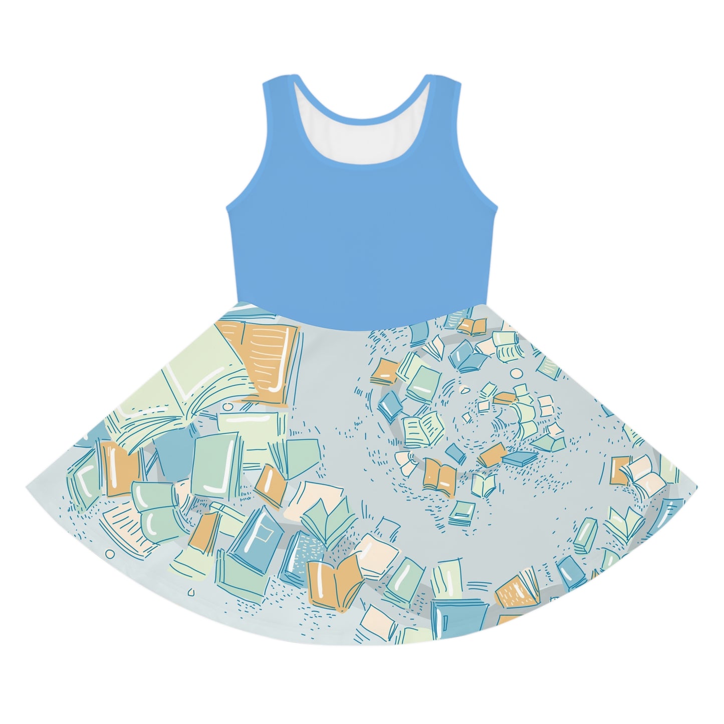 Whimsical Flying Books Sundress Girls' Sundress | Reading Pattern