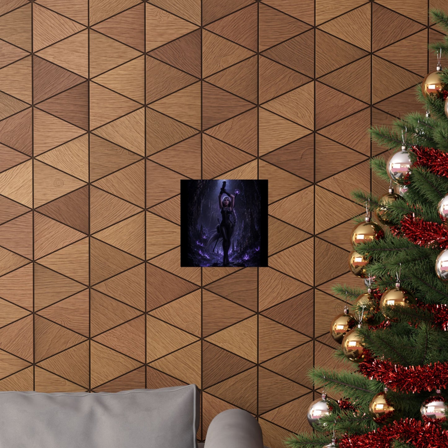 Dark Sorceress Matte Poster — Gothic Fantasy Vertical Wall Art (Purple Magic)