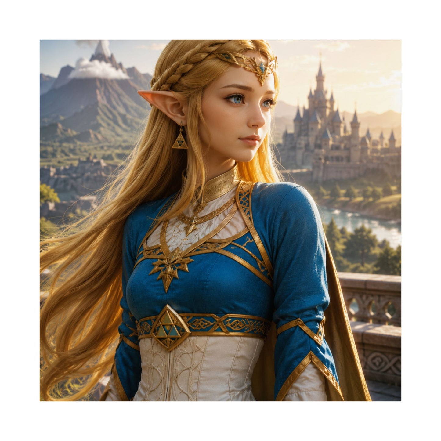 Fantasy Elf Princess Matte Poster, Medieval Castle Wall Art, LOZ