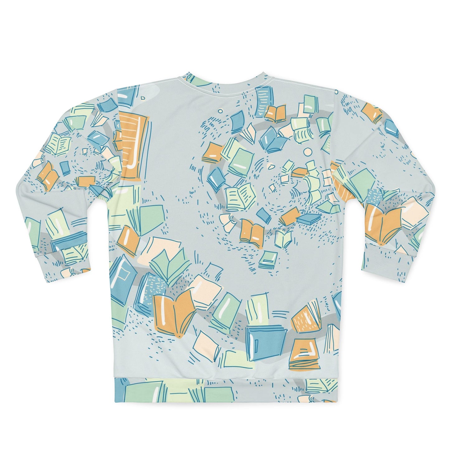 Floating Books Pattern Sweater | All-Over Print Sweatshirt