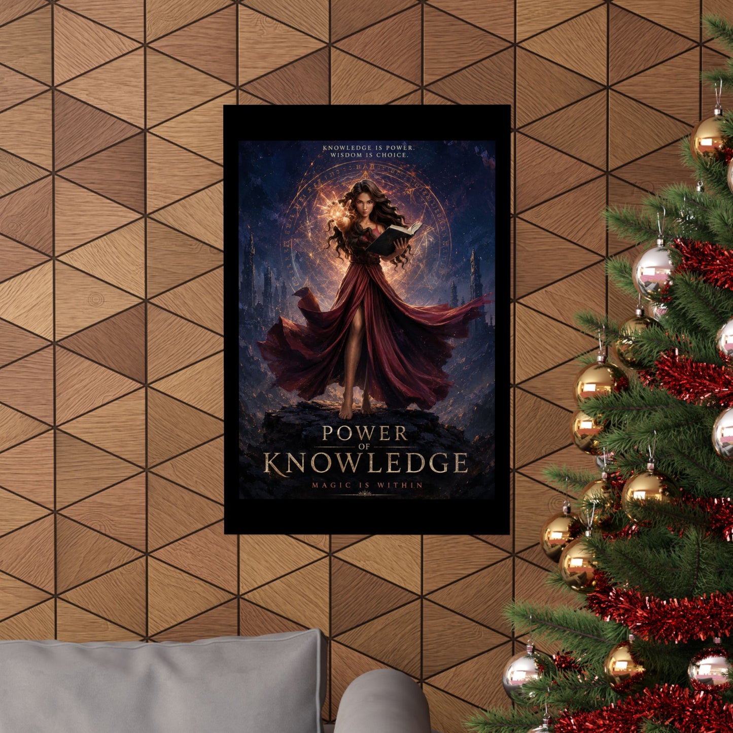 Power of Knowledge Matte Poster — Fantasy Sorceress Magic Art Print
