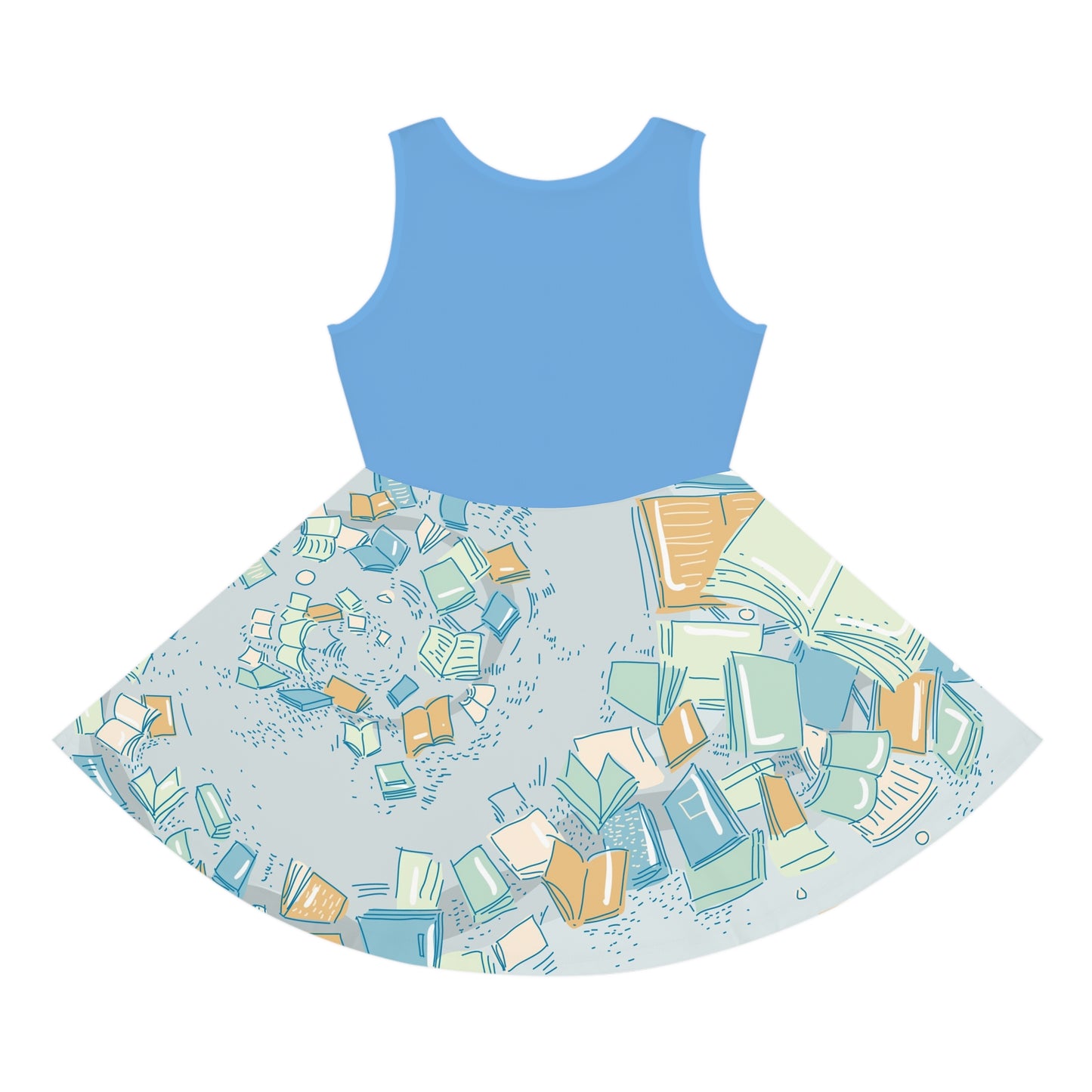 Whimsical Flying Books Sundress Girls' Sundress | Reading Pattern