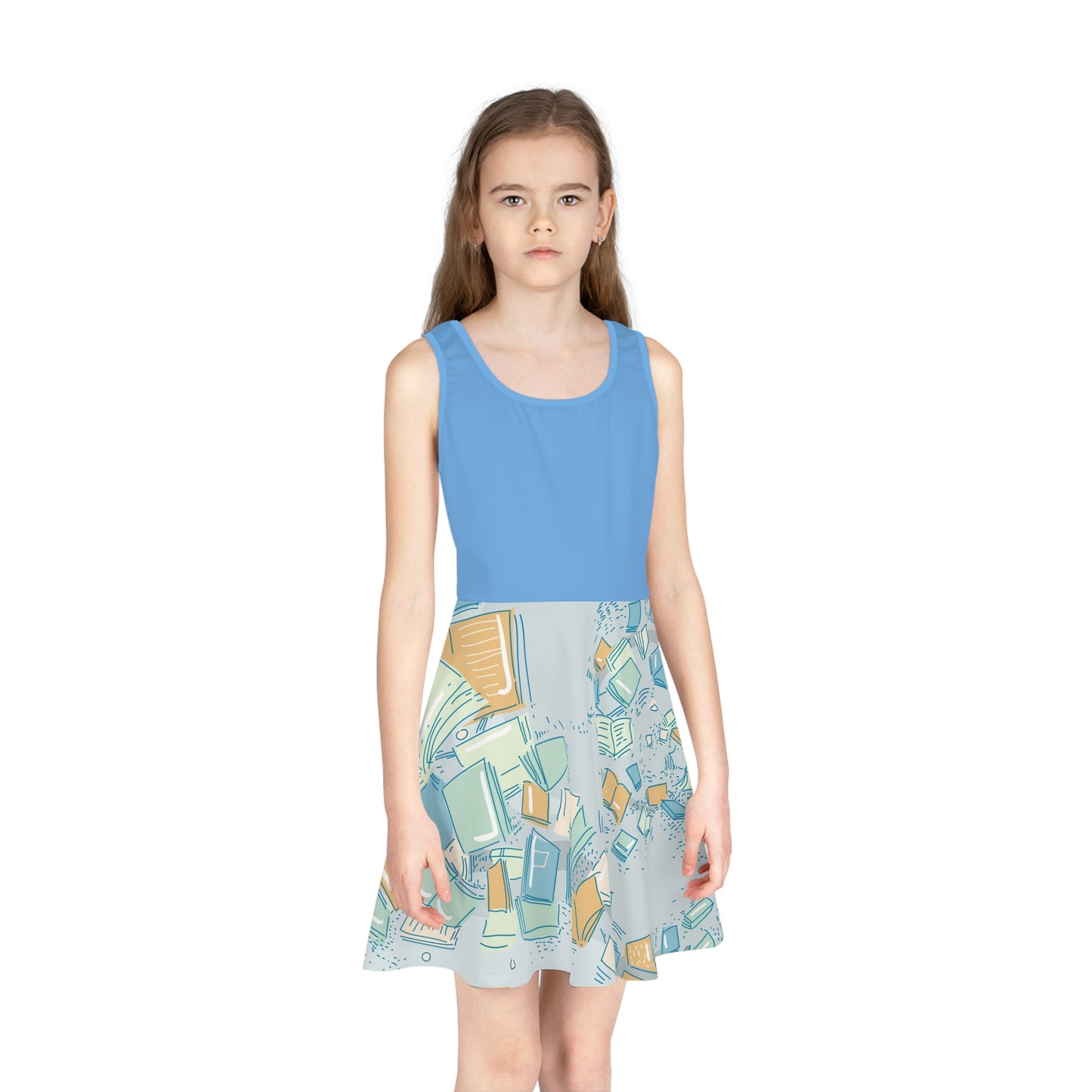 Whimsical Flying Books Sundress Girls' Sundress | Reading Pattern