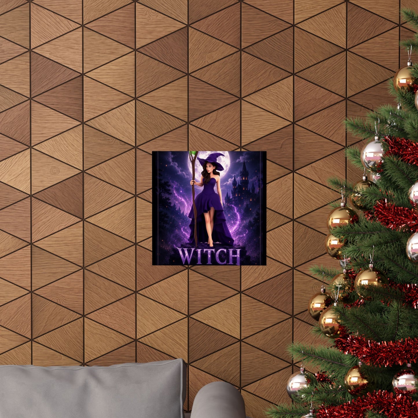 Purple Witch Poster Matte Vertical Poster | Witch Illustration, Moonlit Magic