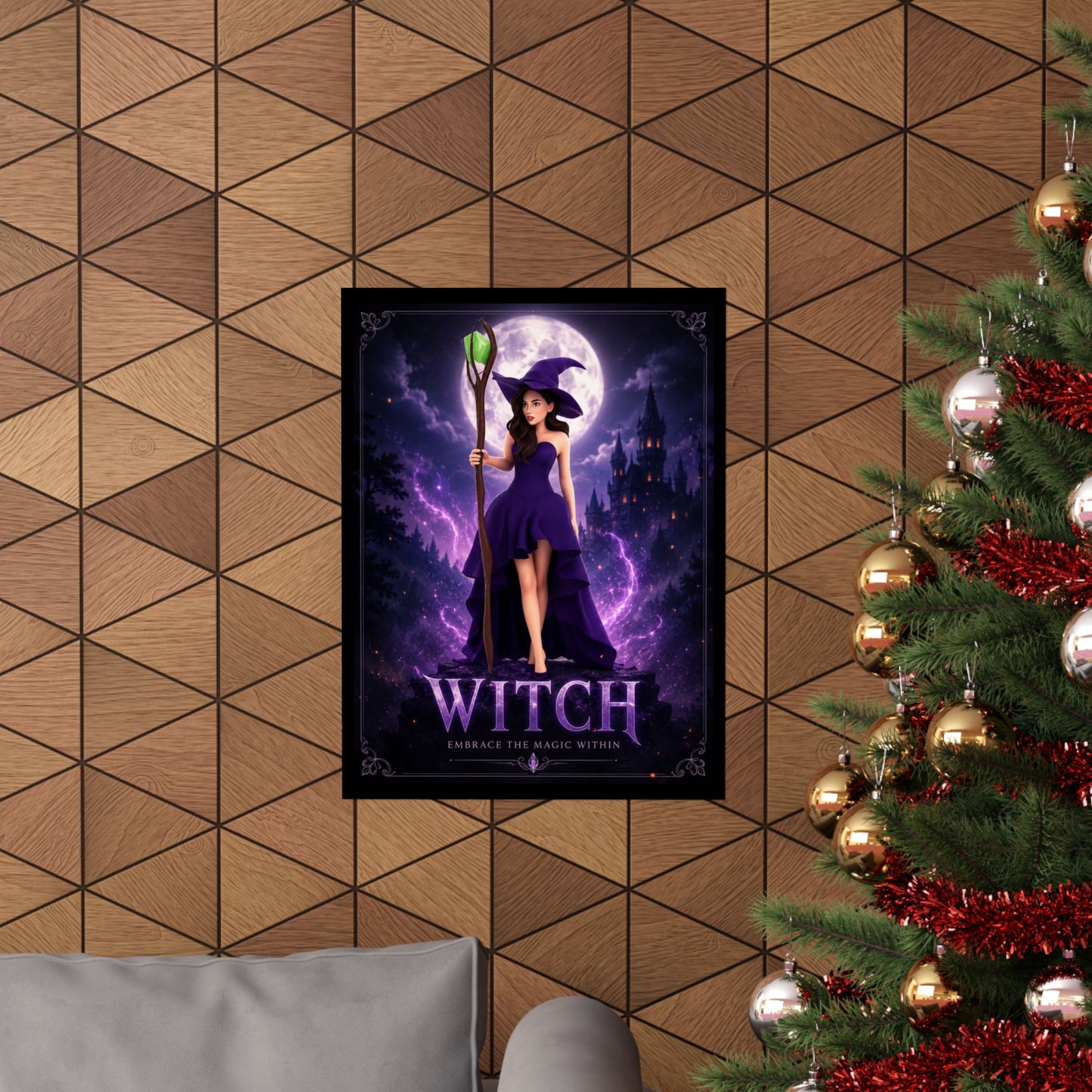 Purple Witch Poster Matte Vertical Poster | Witch Illustration, Moonlit Magic