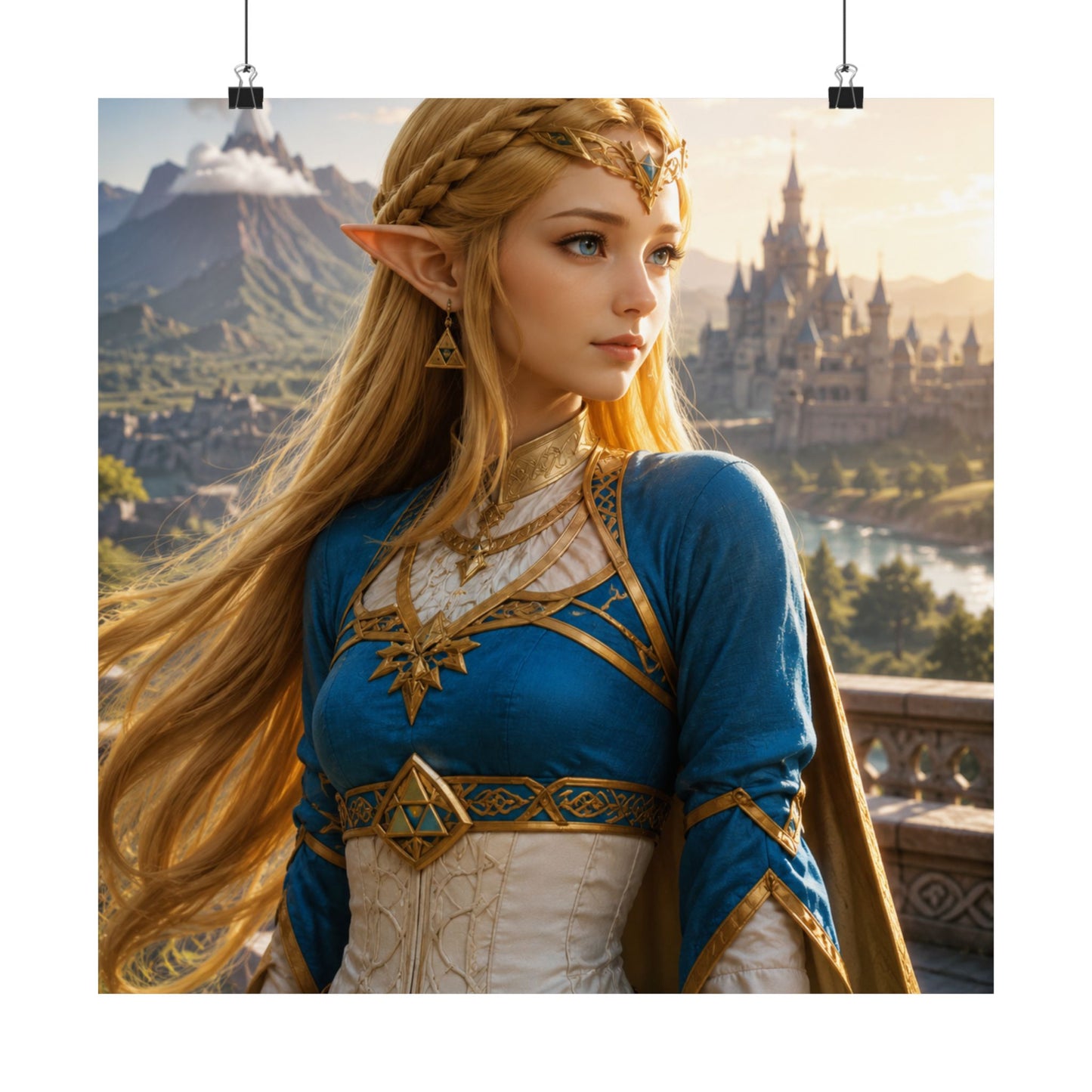Fantasy Elf Princess Matte Poster, Medieval Castle Wall Art, LOZ