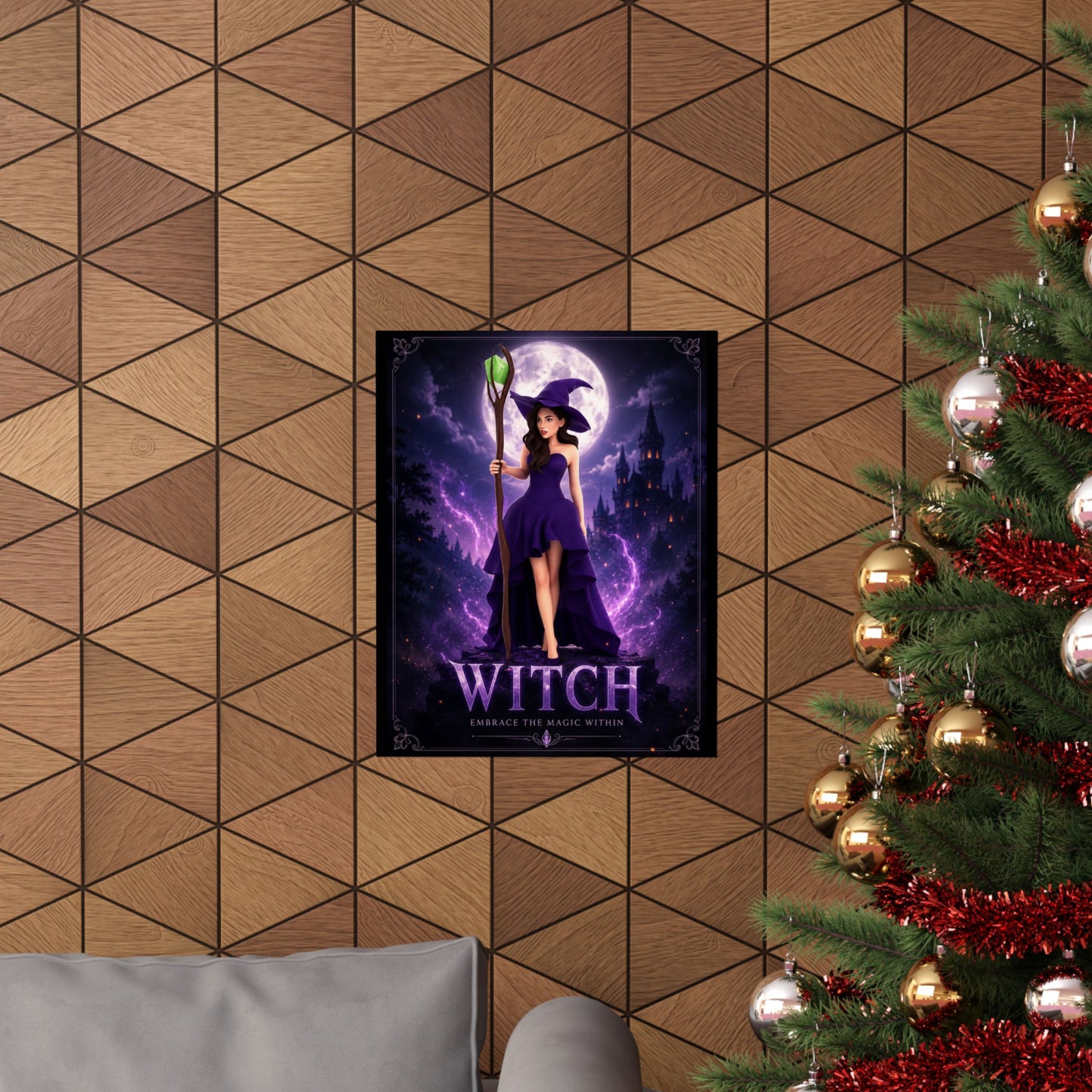 Purple Witch Poster Matte Vertical Poster | Witch Illustration, Moonlit Magic