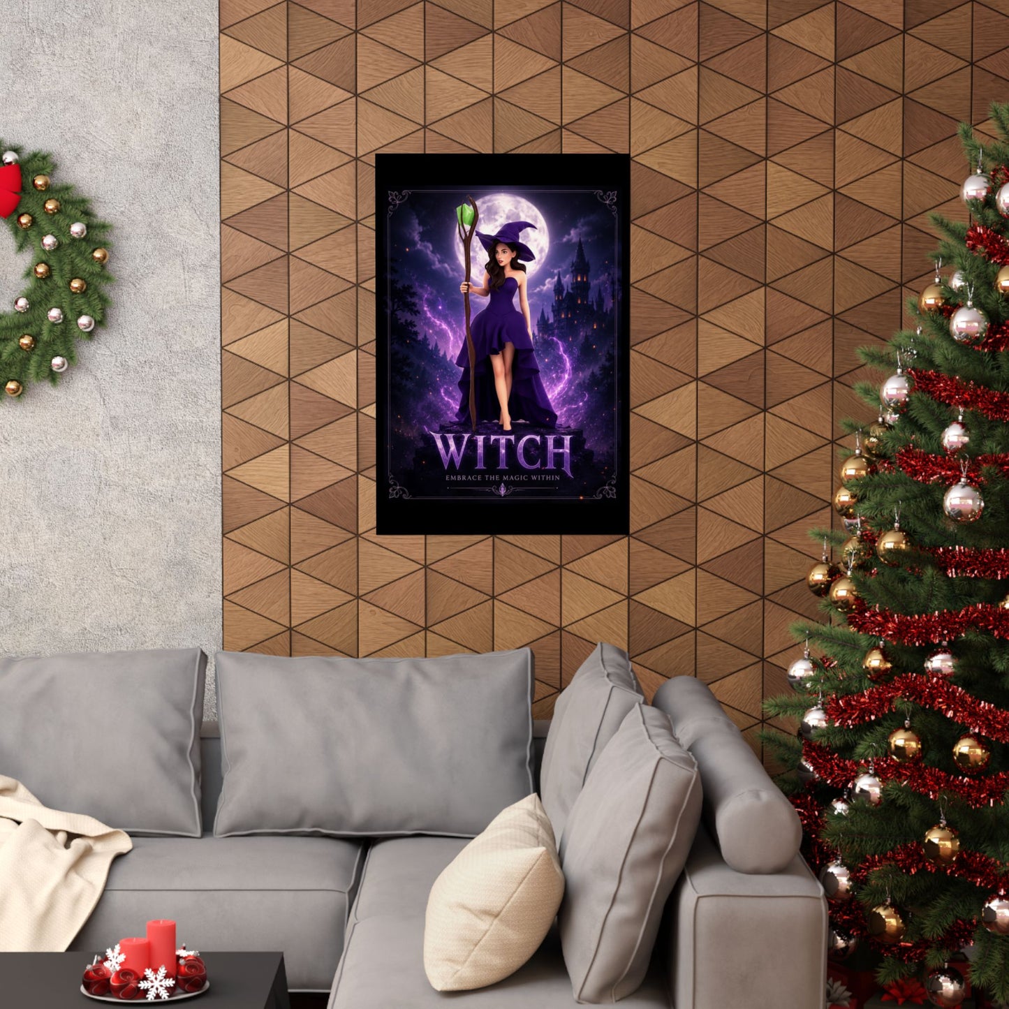 Purple Witch Poster Matte Vertical Poster | Witch Illustration, Moonlit Magic