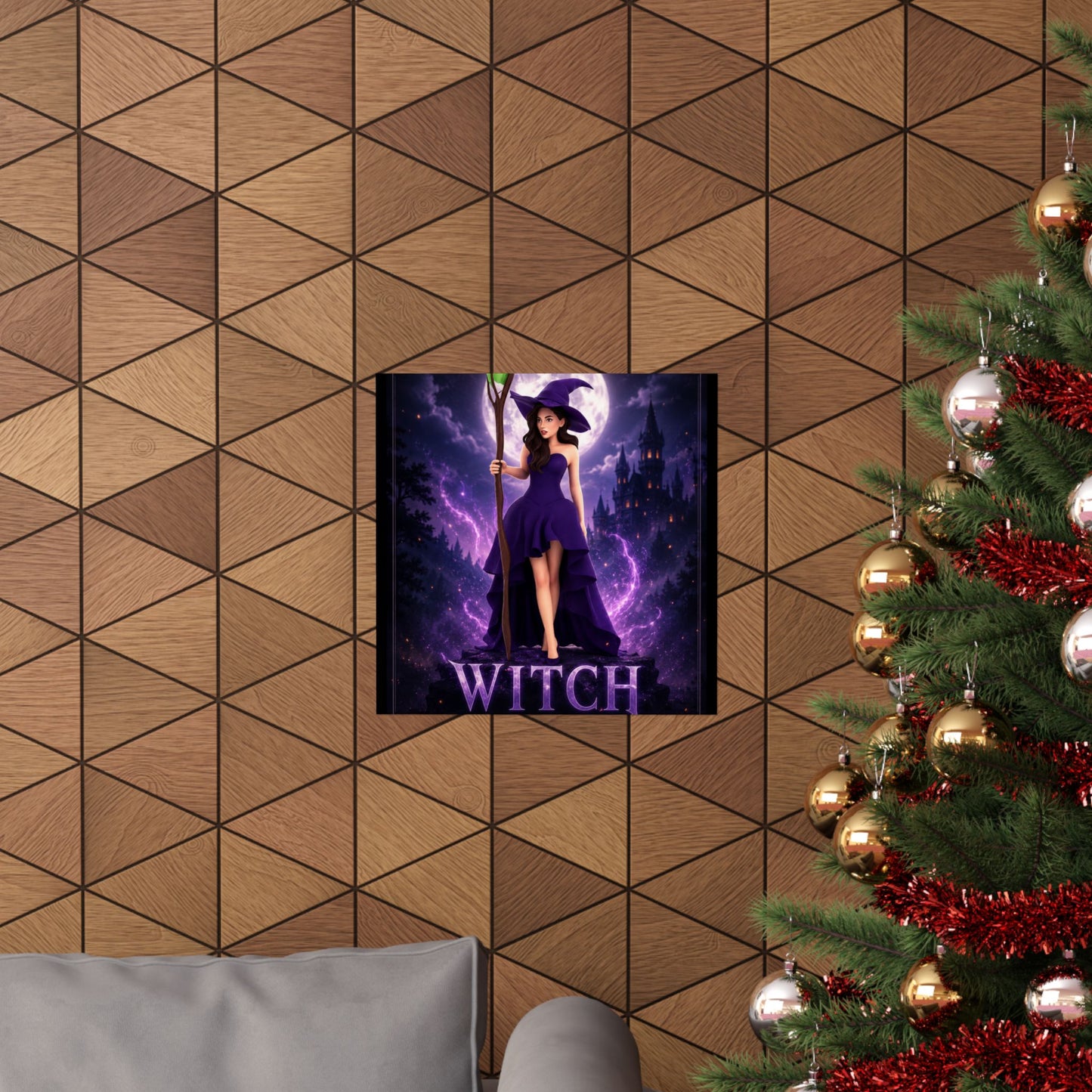 Purple Witch Poster Matte Vertical Poster | Witch Illustration, Moonlit Magic