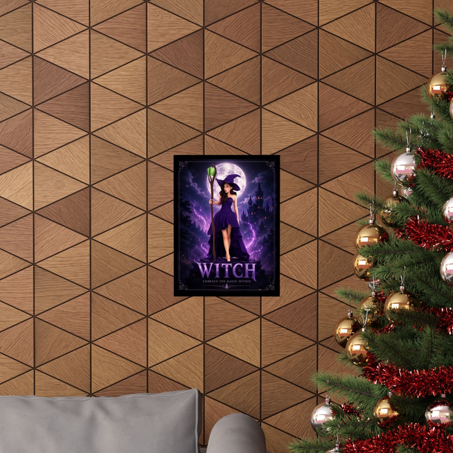 Purple Witch Poster Matte Vertical Poster | Witch Illustration, Moonlit Magic