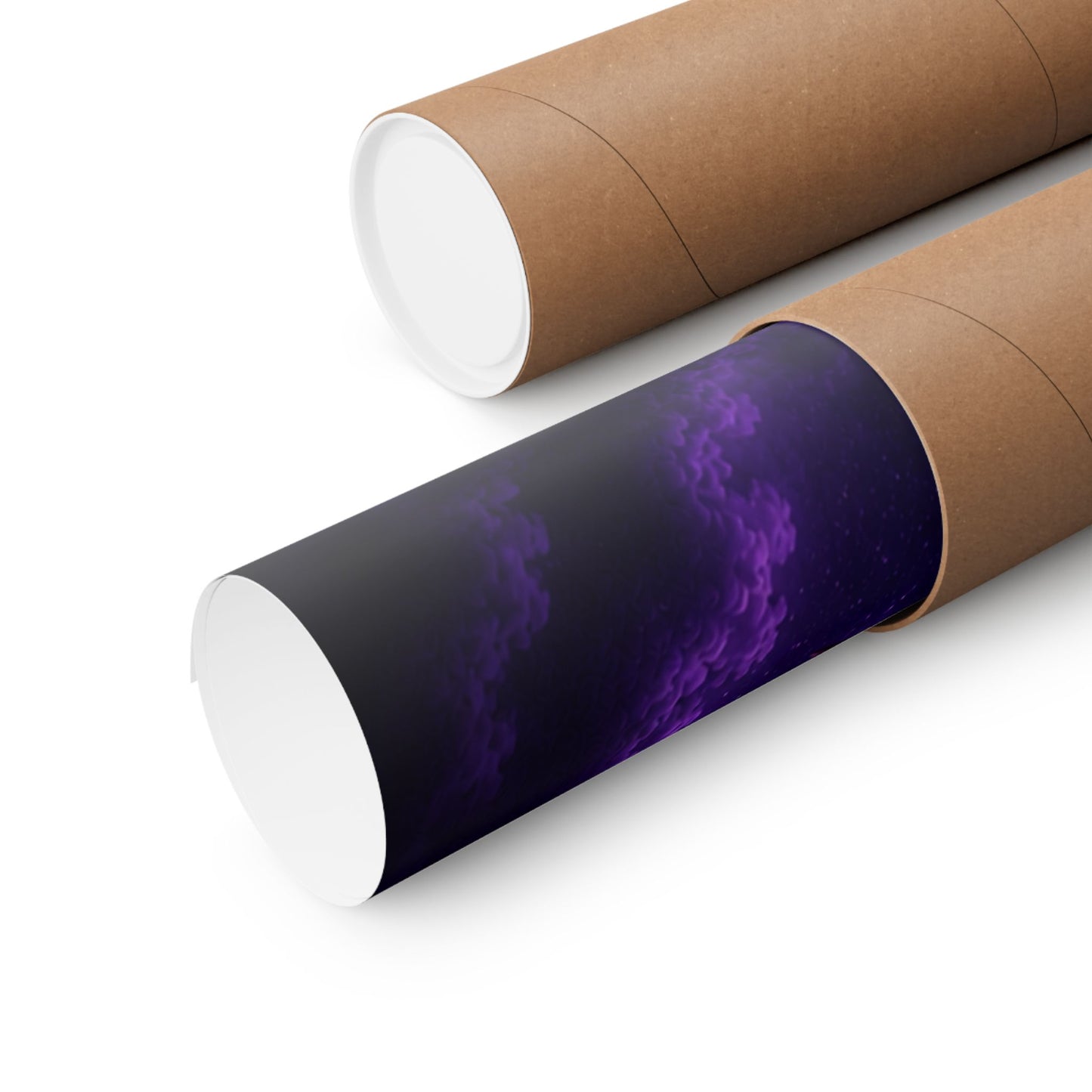 Purple Witch on Broom Poster | Matte Vertical Poster, Moonlit Cat & Raven