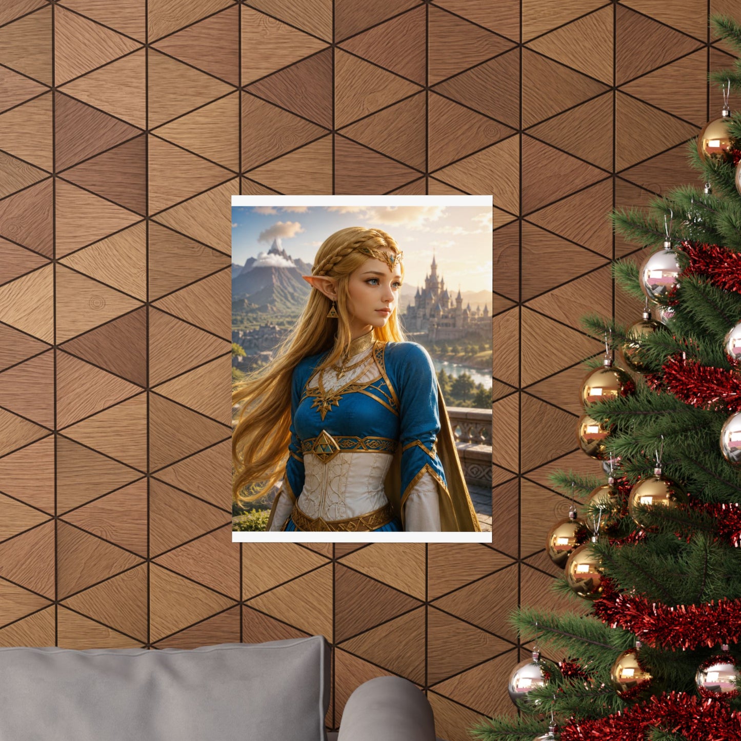 Fantasy Elf Princess Matte Poster, Medieval Castle Wall Art, LOZ