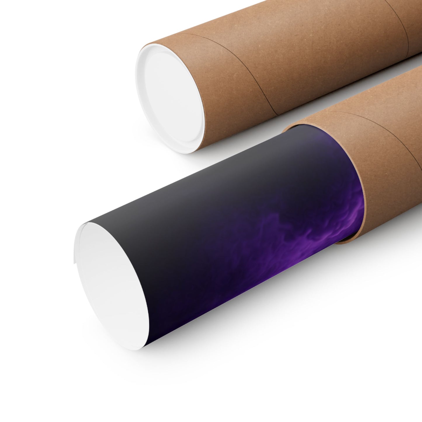 Purple Witch on Broom Poster | Matte Vertical Poster, Moonlit Cat & Raven