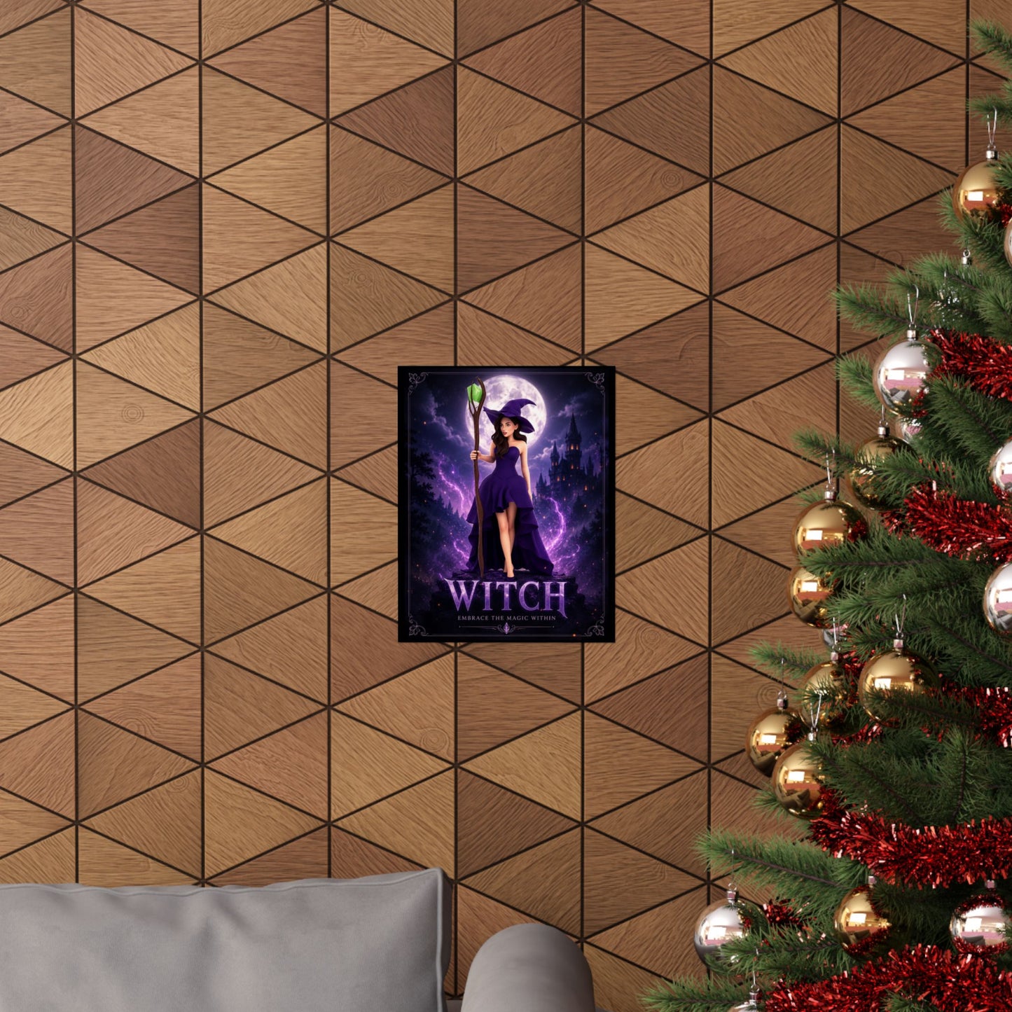 Purple Witch Poster Matte Vertical Poster | Witch Illustration, Moonlit Magic