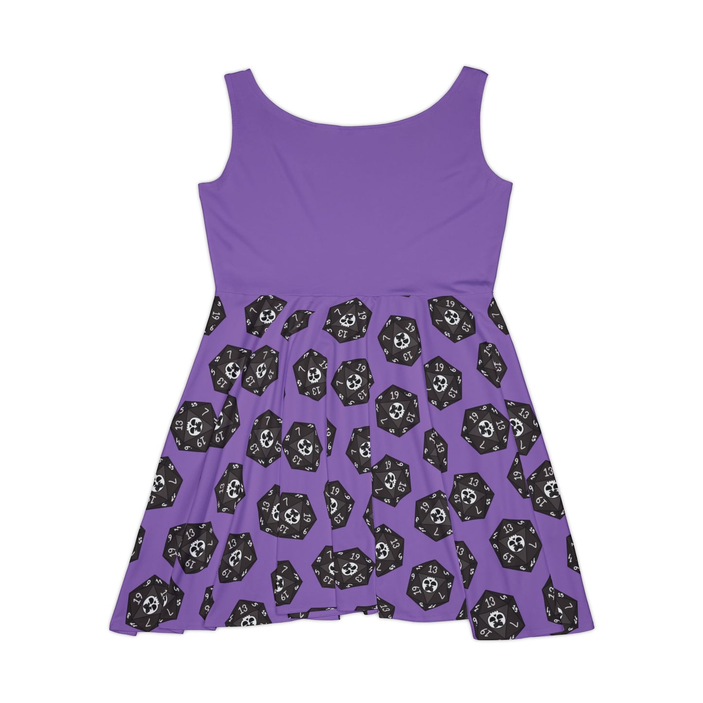 Black D20 Skull Pattern Skater Dress