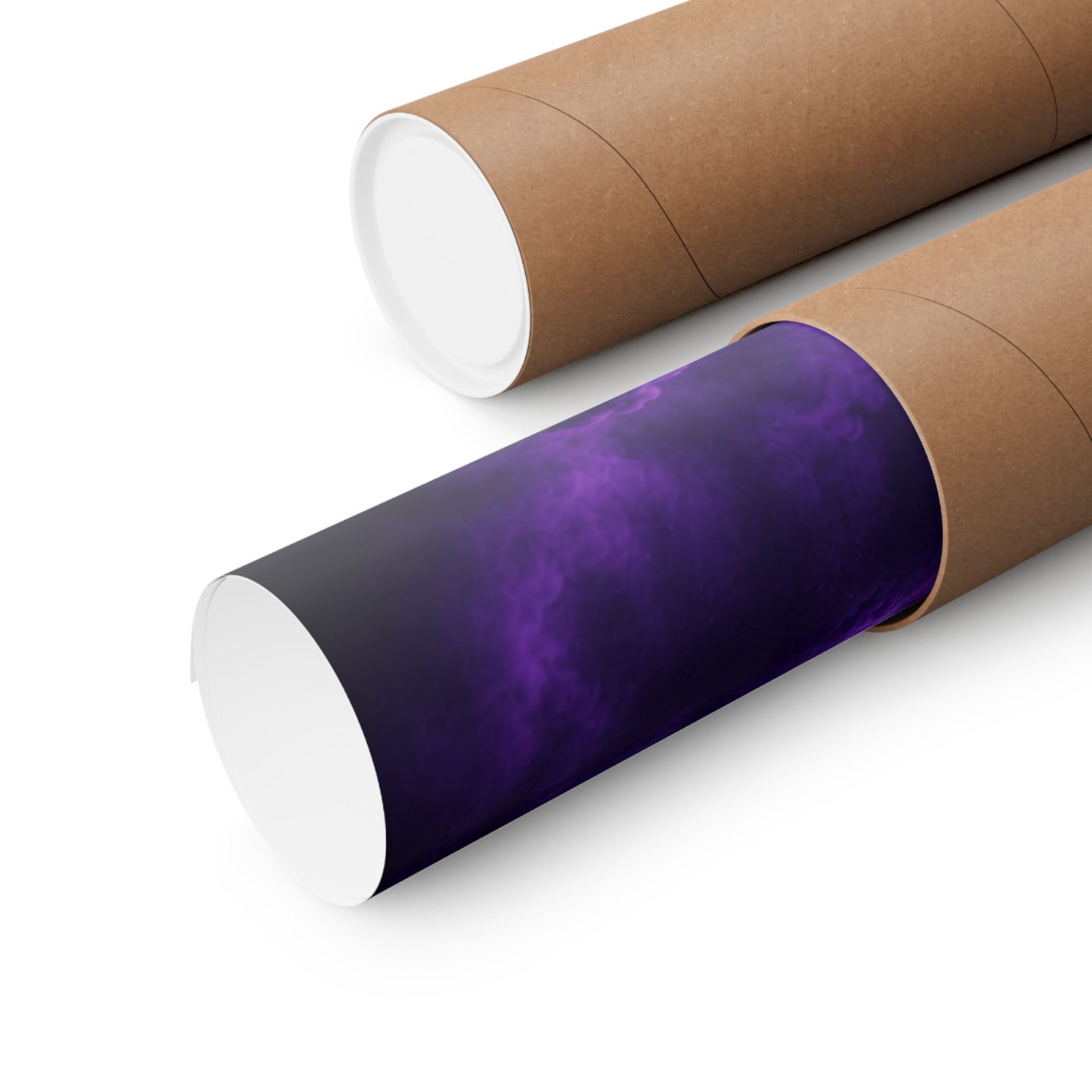 Purple Witch on Broom Poster | Matte Vertical Poster, Moonlit Cat & Raven