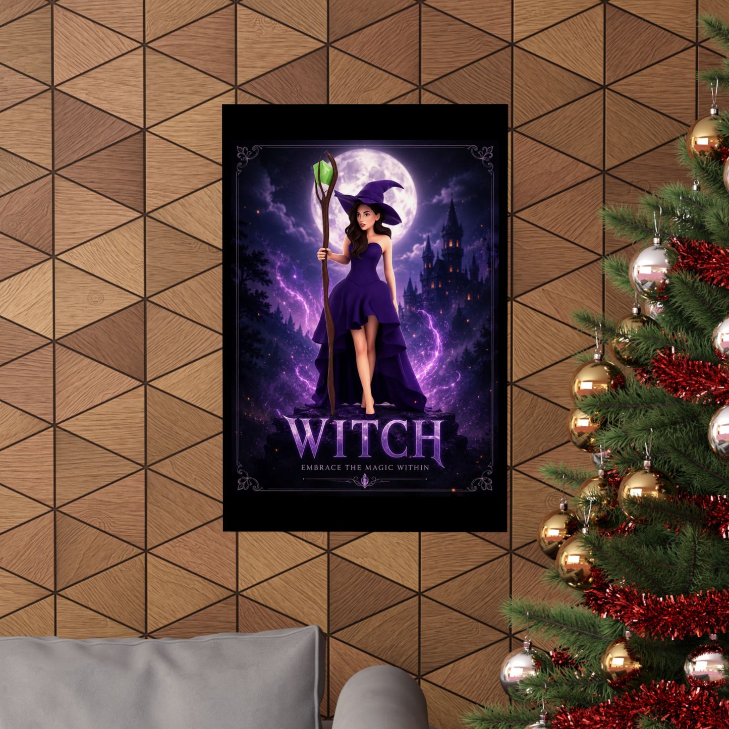 Purple Witch Poster Matte Vertical Poster | Witch Illustration, Moonlit Magic