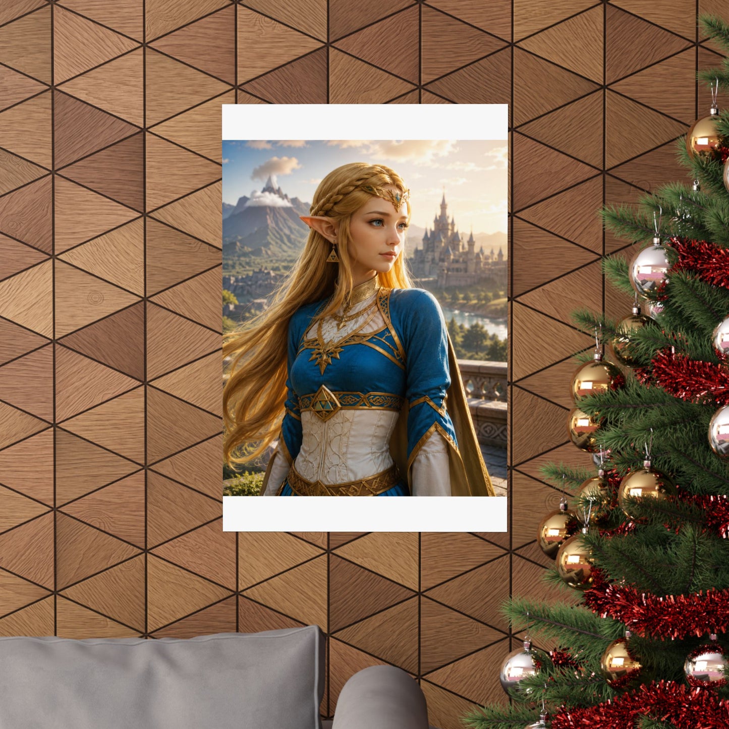 Fantasy Elf Princess Matte Poster, Medieval Castle Wall Art, LOZ