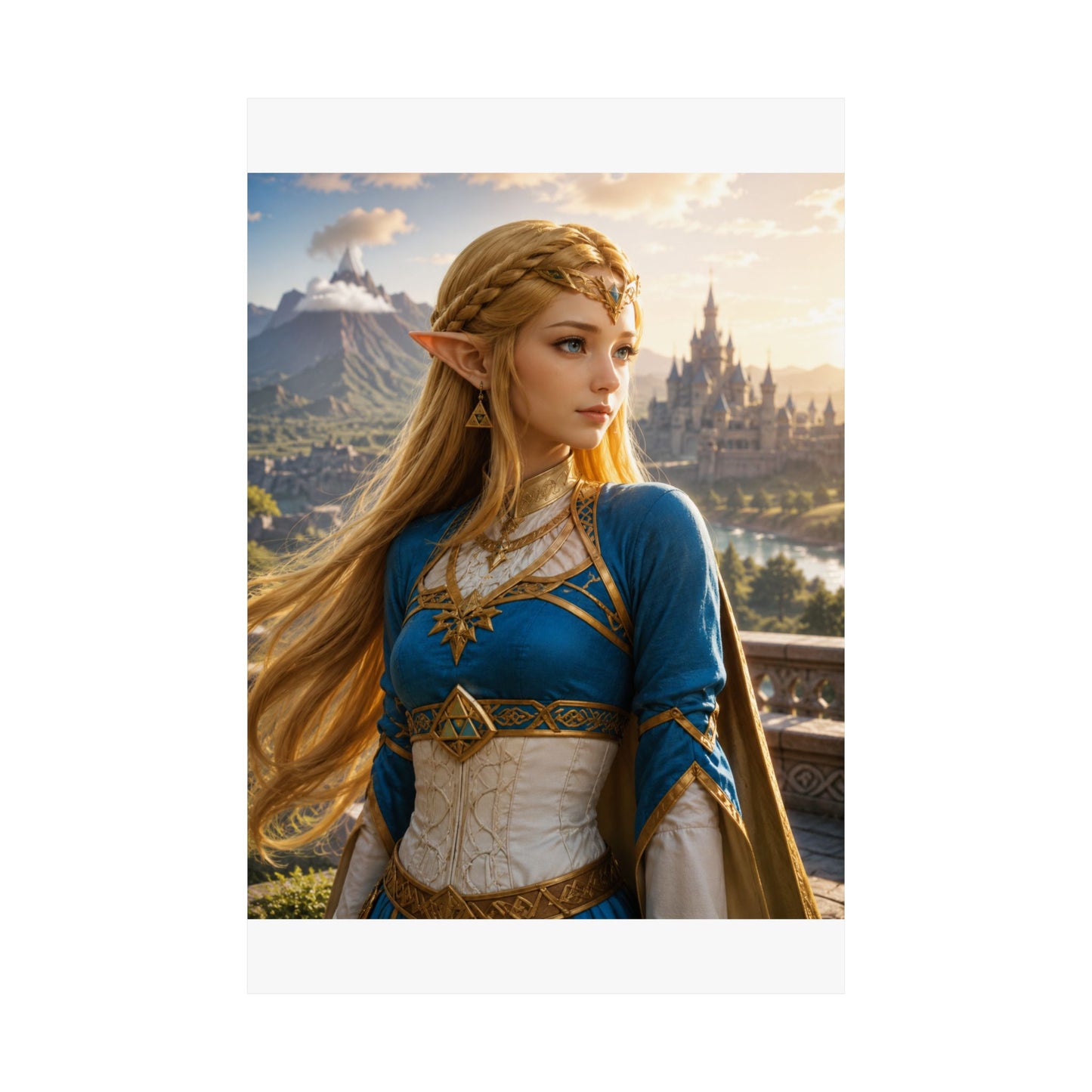 Fantasy Elf Princess Matte Poster, Medieval Castle Wall Art, LOZ