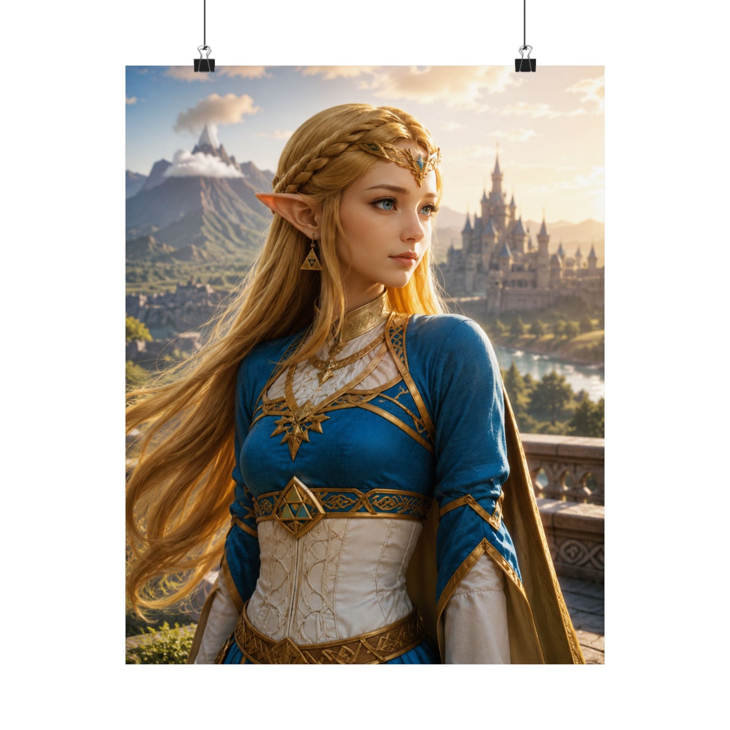 Fantasy Elf Princess Matte Poster, Medieval Castle Wall Art, LOZ