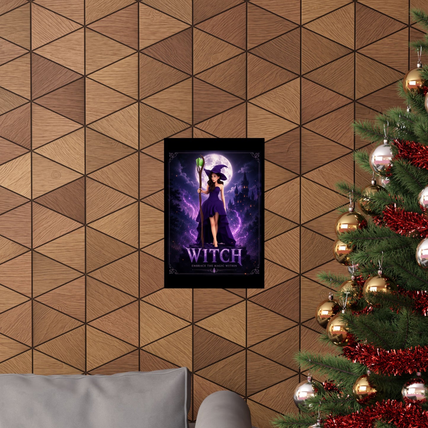 Purple Witch Poster Matte Vertical Poster | Witch Illustration, Moonlit Magic