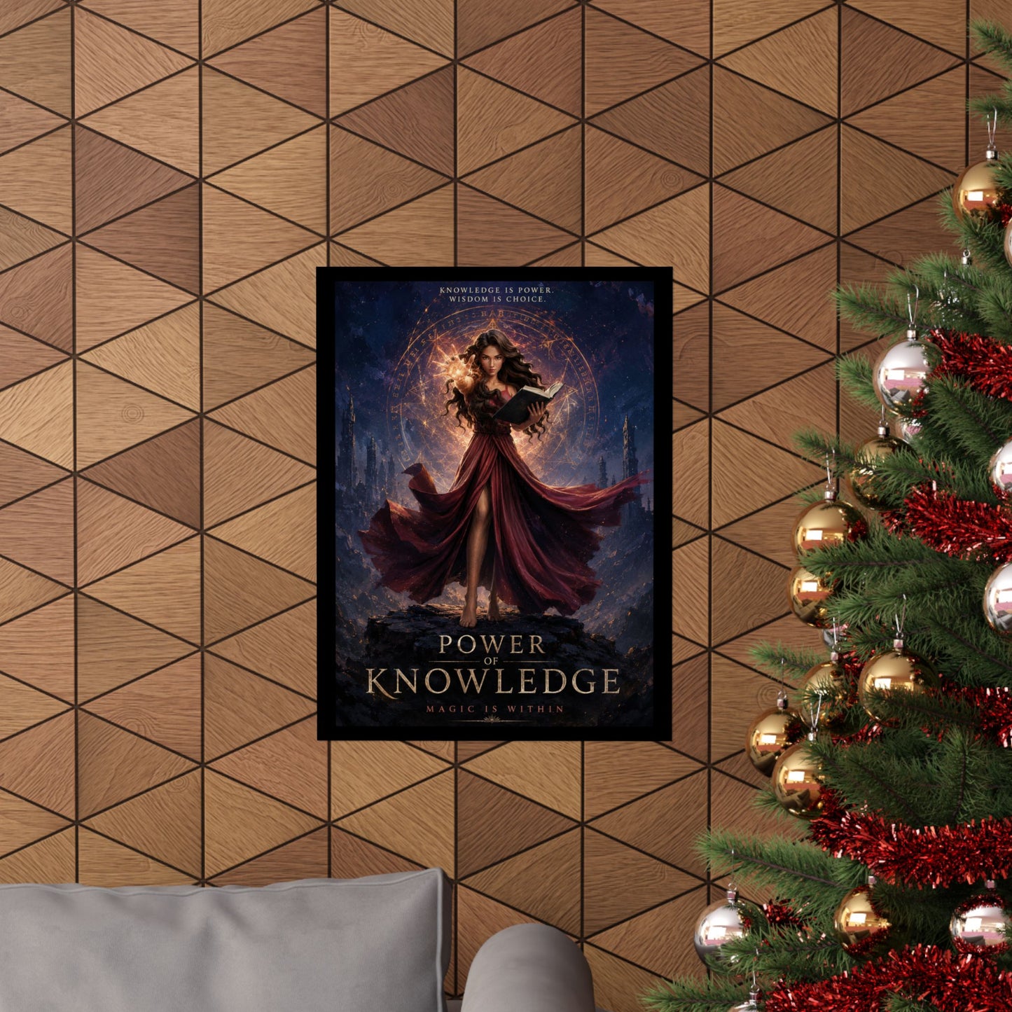 Power of Knowledge Matte Poster — Fantasy Sorceress Magic Art Print