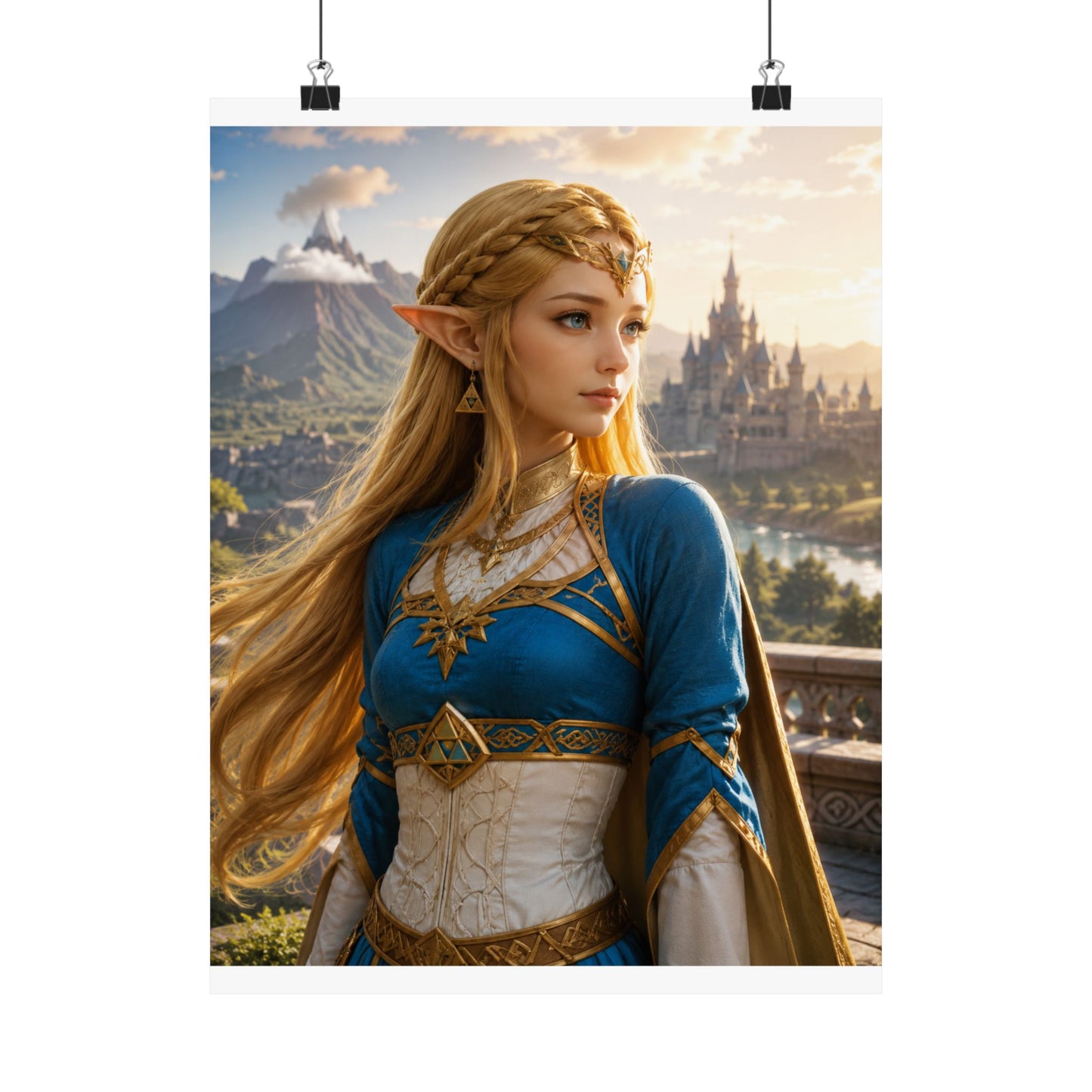 Fantasy Elf Princess Matte Poster, Medieval Castle Wall Art, LOZ