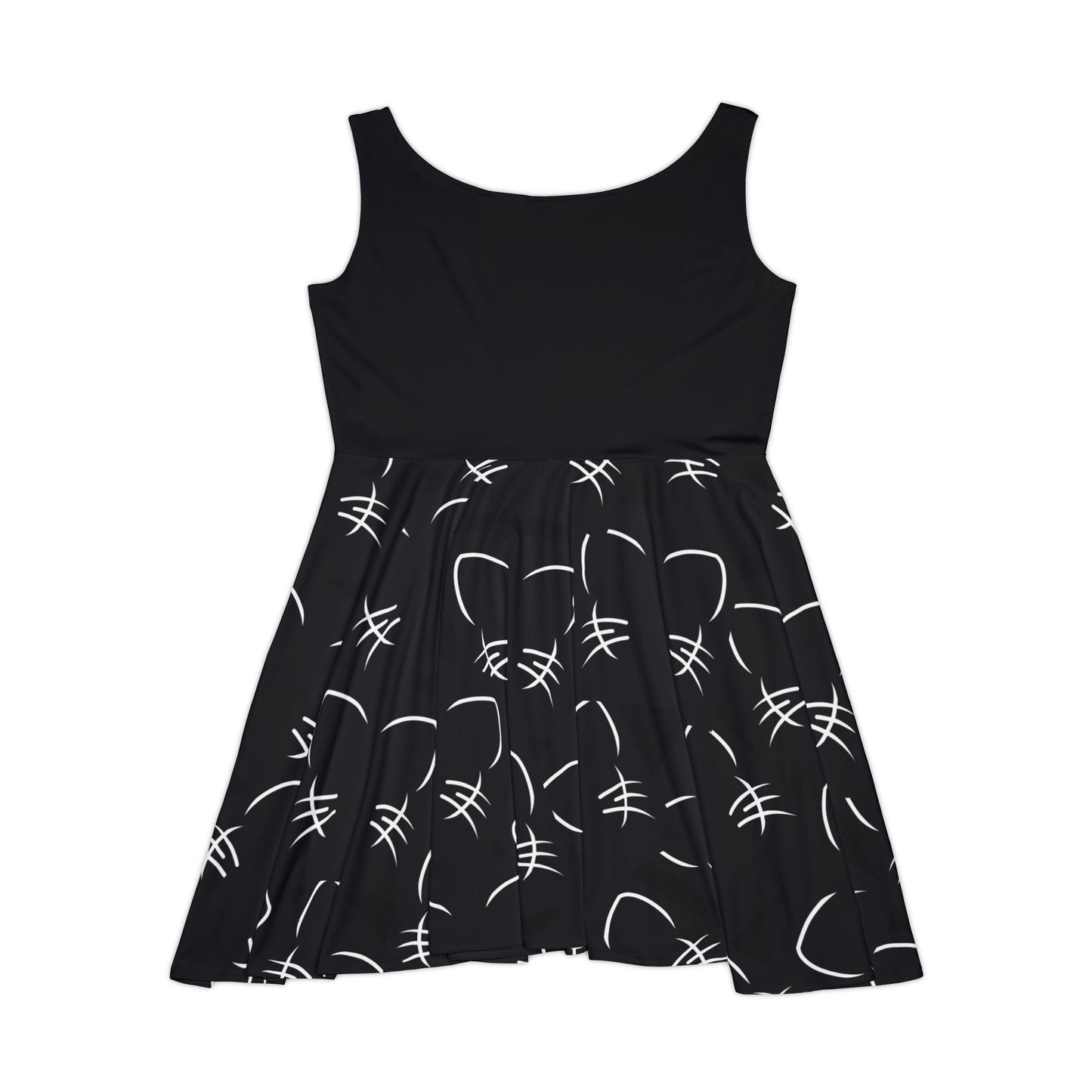 Black Cat Face dress | Cat Whiskers Pattern