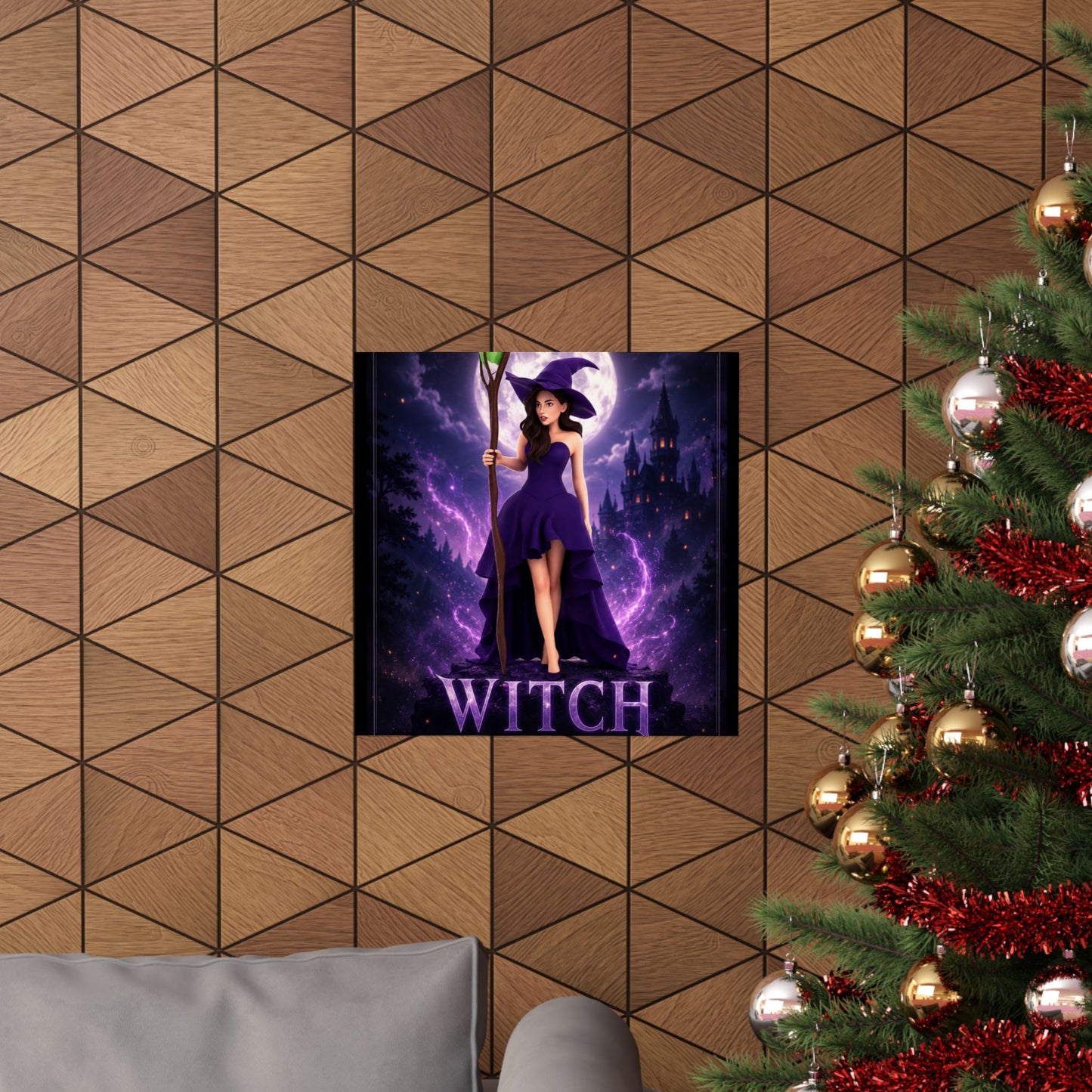 Purple Witch Poster Matte Vertical Poster | Witch Illustration, Moonlit Magic