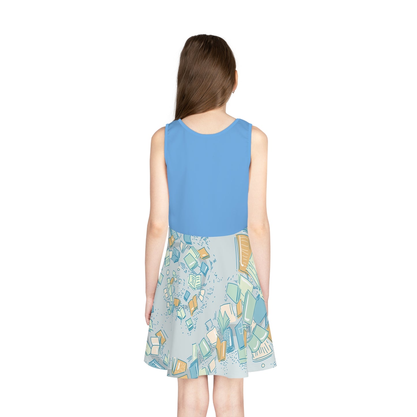 Whimsical Flying Books Sundress Girls' Sundress | Reading Pattern