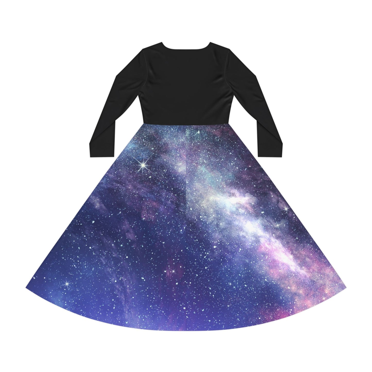 Galaxy Nebula Long Sleeve Dance Dress | Cosmic Skirt