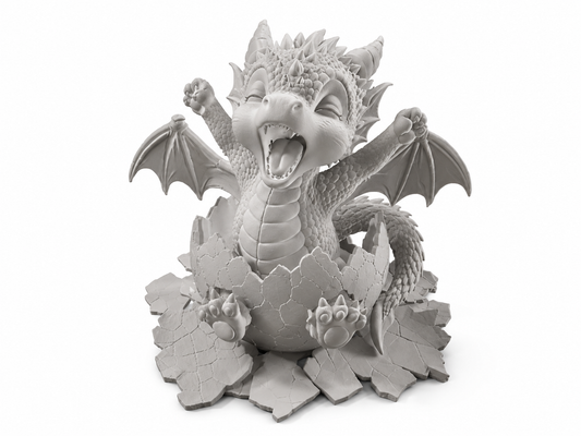 Big Yawn Hatchling – Baby Dragon Hatching Egg STL